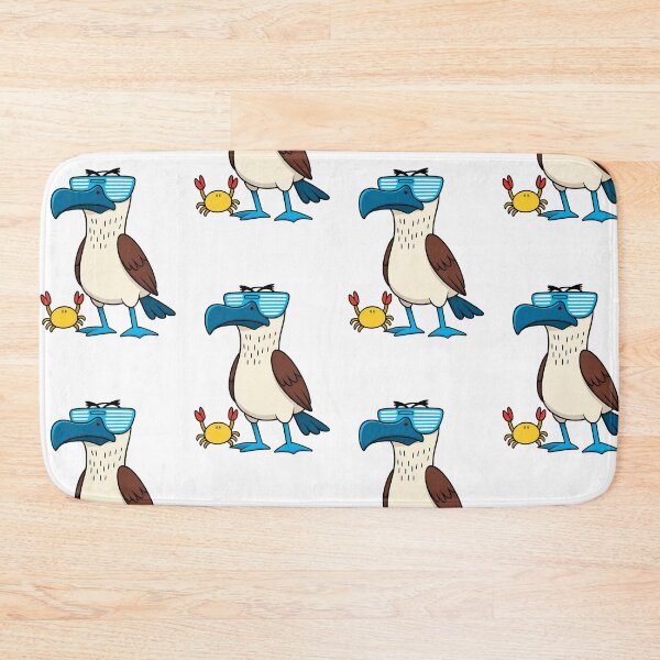 Item preview, Funny Blue-Footed Booby with Shutter Shades and Crab - Galapagos Islands Cartoon designed and sold by Tw1nsAIArt.