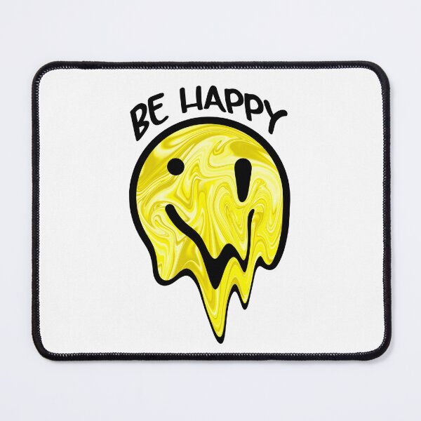 Item preview, Be Happy Melting Smiley Face – Trippy Yellow Drip Aesthetic Sticker designed and sold by Tipsytaurodesigns .