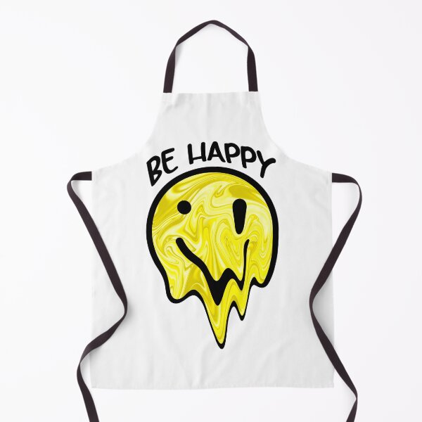 Item preview, Be Happy Melting Smiley Face – Trippy Yellow Drip Aesthetic Sticker designed and sold by Tipsytaurodesigns .