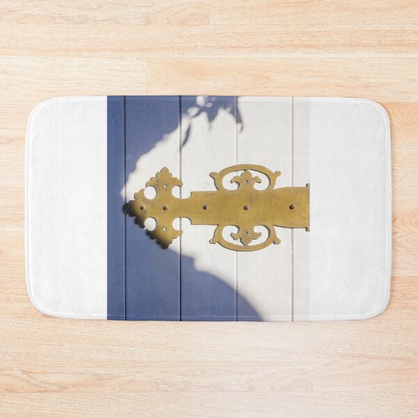 Item preview, Vintage Brass Door Hinge On White Wooden Door With Shadow Cast Ornate Decor Gothic Hardware designed and sold by Nmallia.