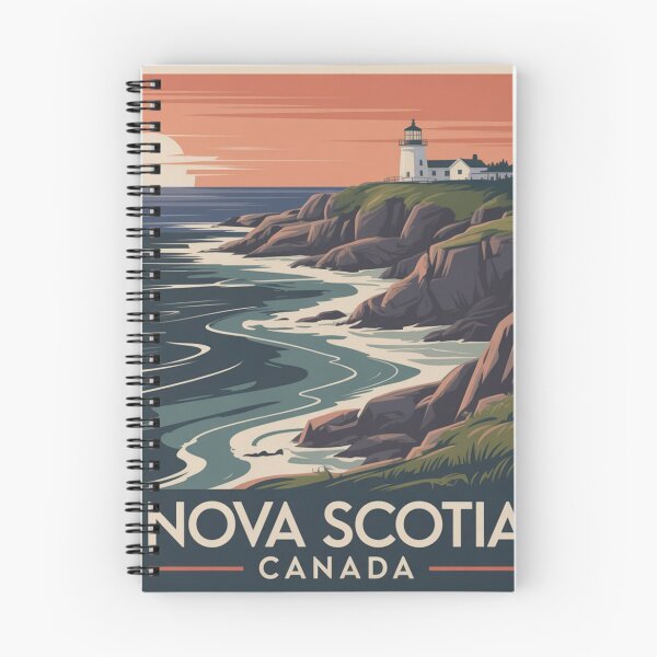 Item preview, Nova Scotia Canada Vintage Travel Poster – Coastal Lighthouse Art designed and sold by Timeless Design.