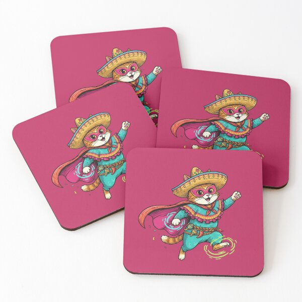 Item preview, Cute Mexican Pink Hat Kitty Running and Smiling | Fun Collection designed and sold by Bittor18.