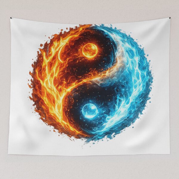 Item preview, Inferno & Frost – Fire and Ice Yin Yang designed and sold by Velaty.