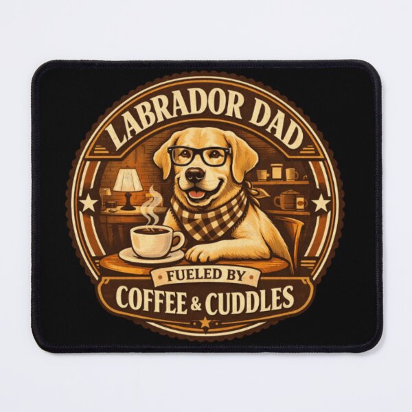 Item preview, Labrador Dad Gift – Fueled By Coffee & Cuddles Retro Dog Badge designed and sold by PawPrintCustom.