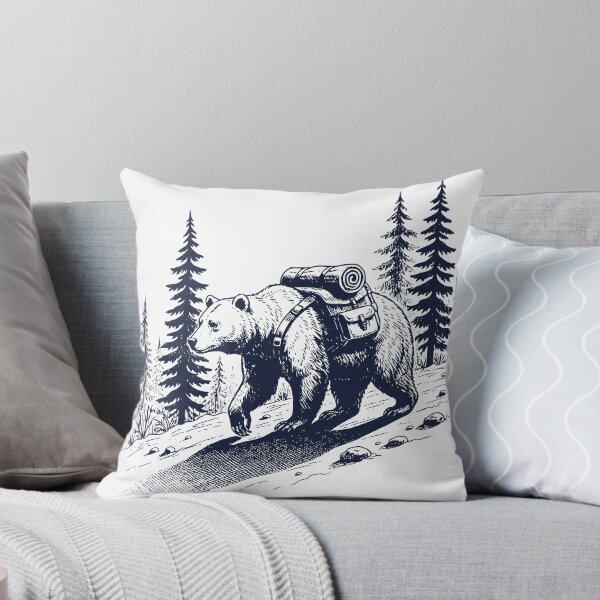 Item preview, Hiking Bear Backpacking Wilderness Animal Vintage Engraving Nature Outdoor Graphic T-Shirt designed and sold by TeeVerse27.