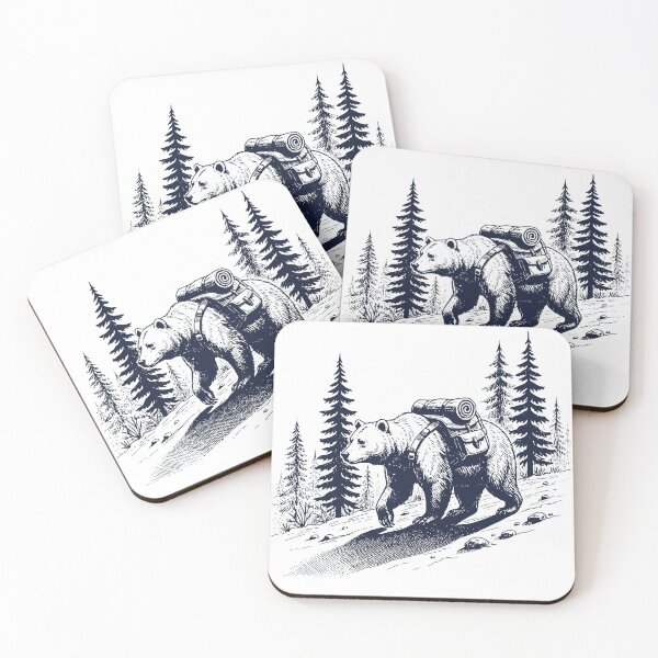 Item preview, Hiking Bear Backpacking Wilderness Animal Vintage Engraving Nature Outdoor Graphic T-Shirt designed and sold by TeeVerse27.