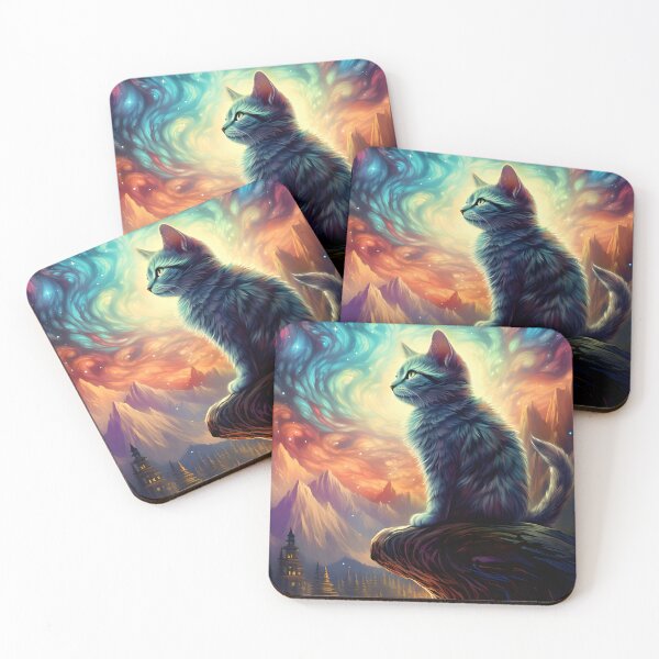 Item preview, Star Cat - Fantastic Art with Nebulous Sky designed and sold by Hipatye26.