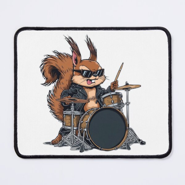Item preview, Cool Squirrel Drummer T-Shirt – Rock Style Animal Music Illustration designed and sold by KapiPrint.