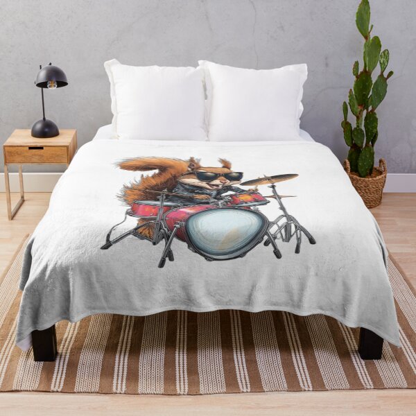 Item preview, Cool Squirrel Drummer T-Shirt – Rock Style Animal Music Illustration designed and sold by KapiPrint.