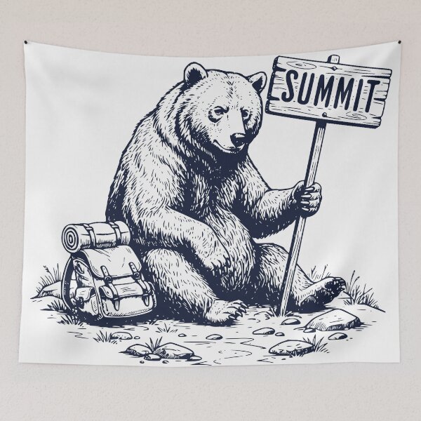 Item preview, Summit Bear Hiking Backpacking Mountain Wilderness Vintage Engraving Outdoor Animal T-Shirt designed and sold by TeeVerse27.
