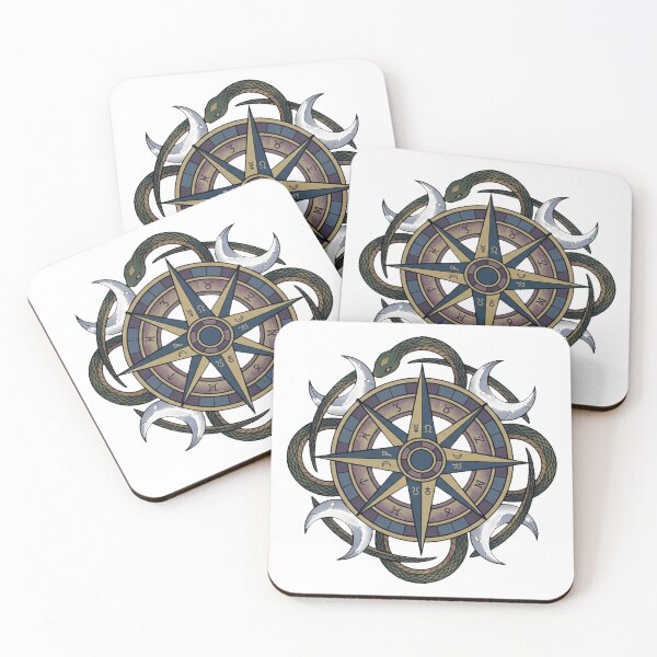 Item preview, Serpent Compass Moonshard Emblem designed and sold by IllumeInk.