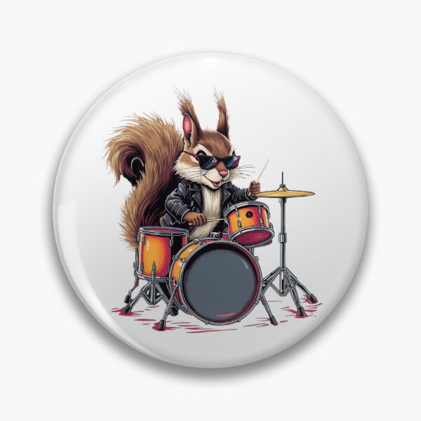 Item preview, Cool Squirrel Drummer T-Shirt – Rock Style Animal Music Illustration designed and sold by KapiPrint.