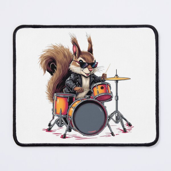 Item preview, Cool Squirrel Drummer T-Shirt – Rock Style Animal Music Illustration designed and sold by KapiPrint.
