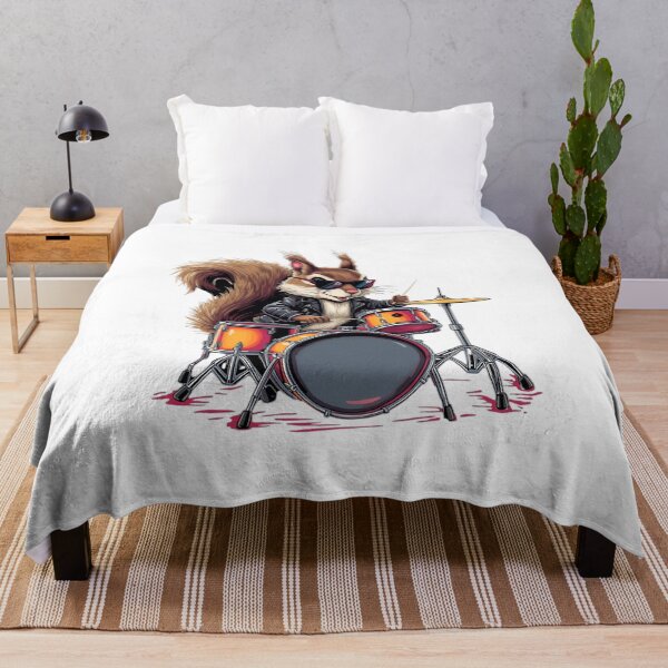 Item preview, Cool Squirrel Drummer T-Shirt – Rock Style Animal Music Illustration designed and sold by KapiPrint.