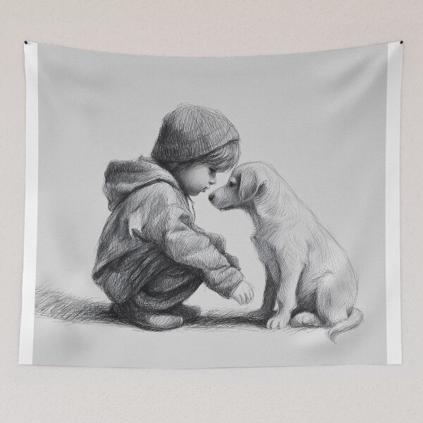 Item preview, Child and Puppy Staring Contest designed and sold by lautir.
