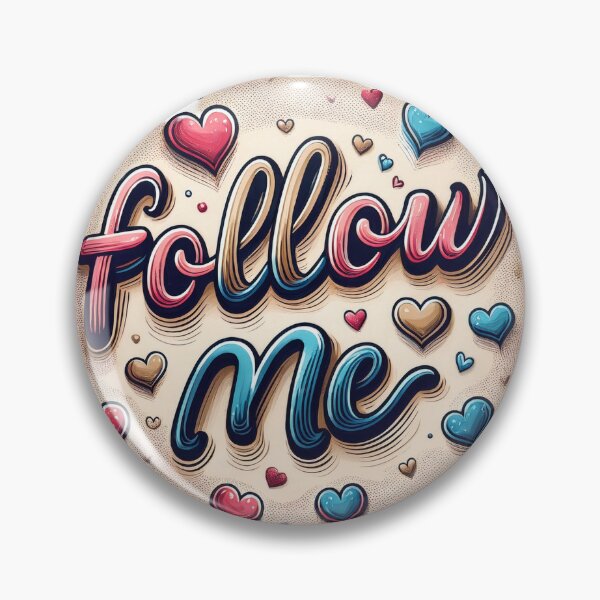 Item preview, Follow Me Aesthetic Typography | Cute Hearts and Stars Quote Art designed and sold by RS-Globalist-.