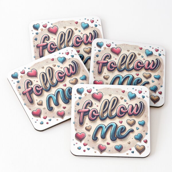 Item preview, Follow Me Aesthetic Typography | Cute Hearts and Stars Quote Art designed and sold by RS-Globalist-.