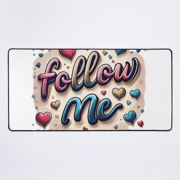 Item preview, Follow Me Aesthetic Typography | Cute Hearts and Stars Quote Art designed and sold by RS-Globalist-.