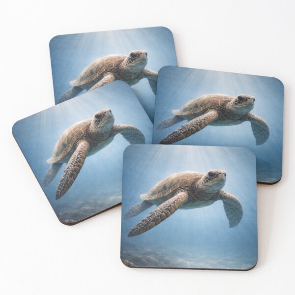 Item preview, Graceful Sea Turtle Under Sunlight – Underwater Ocean Wildlife Wall Art designed and sold by ApexAnimal Art.