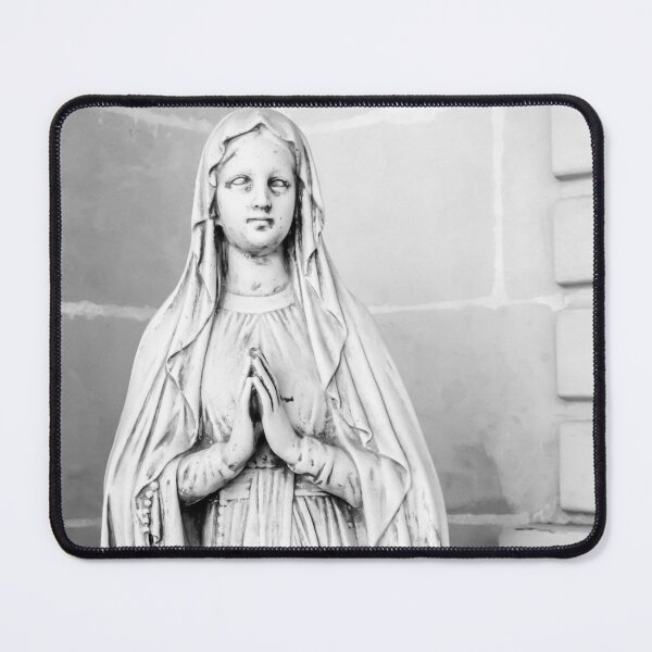 Item preview, Statue of Virgin Mary Praying Hands Rosary Outdoor Sculpture in Monochrome Setting designed and sold by Nmallia.