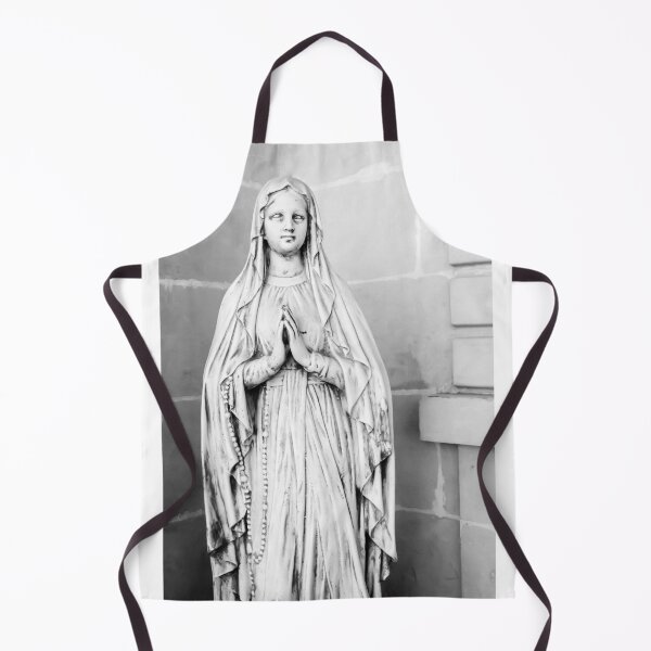 Item preview, Statue of Virgin Mary Praying Hands Rosary Outdoor Sculpture in Monochrome Setting designed and sold by Nmallia.