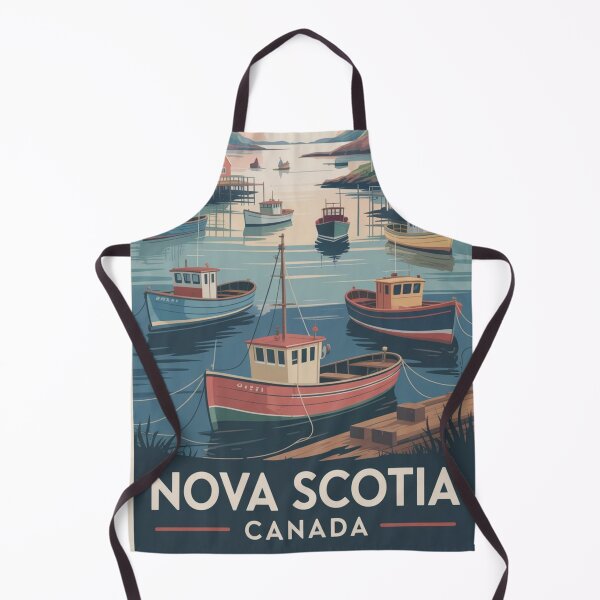 Item preview, Nova Scotia Canada Vintage Travel Poster – Fishing Harbour Sunrise Art designed and sold by Timeless Design.