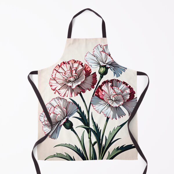 Item preview, Elegant White Carnation Flowers with Soft Red Edges. designed and sold by MissYouONLY.