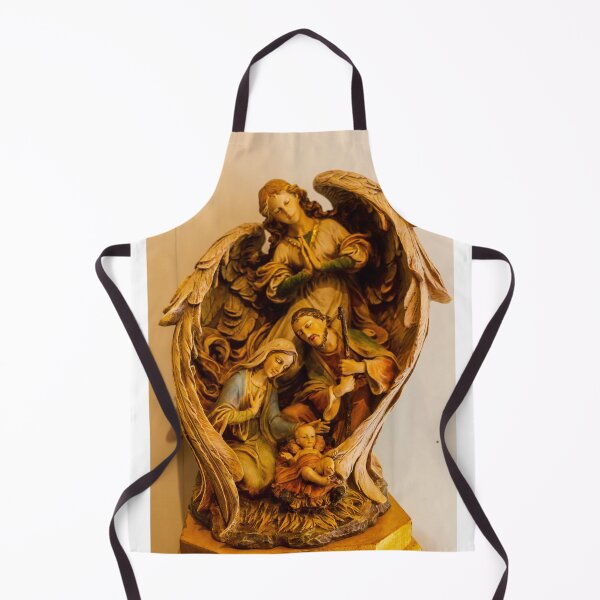 Item preview, Nativity Scene Sculpture With Mary, Baby Jesus, And Angels In Ornate Wooden Frame designed and sold by Nmallia.