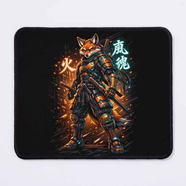 Item preview, Neon Ronin Fox – Cyberpunk Samurai Battle Gear designed and sold by ZayCreates.