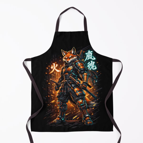 Item preview, Neon Ronin Fox – Cyberpunk Samurai Battle Gear designed and sold by ZayCreates.