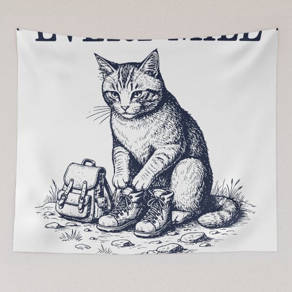 Item preview, Every Mile Begins Here Hiking Cat Backpacker Vintage Wilderness Animal T-Shirt designed and sold by TeeVerse27.