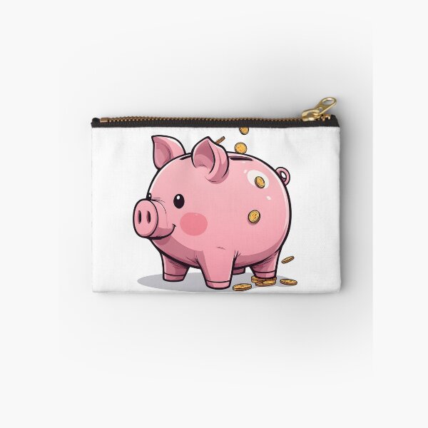 Item preview, Cute Piggy Bank with Coins – Savings & Money Illustration designed and sold by Karolina’s Cozy Creations.