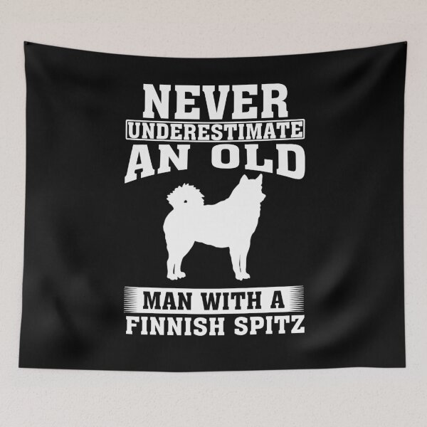 Item preview, Never Underestimate an Old Man with Finnish Spitz designed and sold by CosmoKitsch.