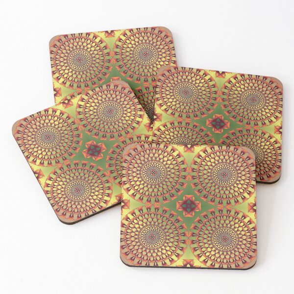 Item preview, Golden Quartet Leaf Mandala Pattern designed and sold by OIL Pattern Design .