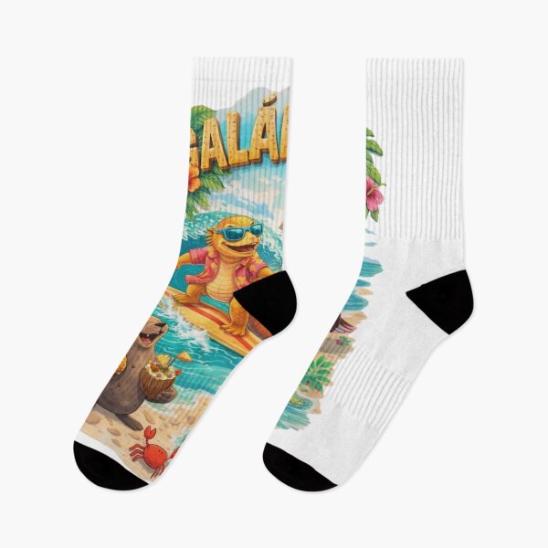 Item preview, Galapagos Islands Vacation – Tropical Wildlife Party with Surfing Iguana and Blue-Footed Booby designed and sold by Tw1nsAIArt.