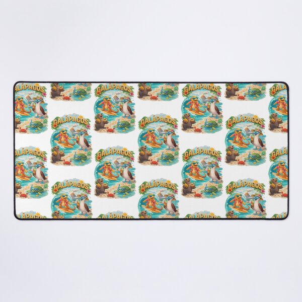 Item preview, Galapagos Islands Vacation – Tropical Wildlife Party with Surfing Iguana and Blue-Footed Booby designed and sold by Tw1nsAIArt.