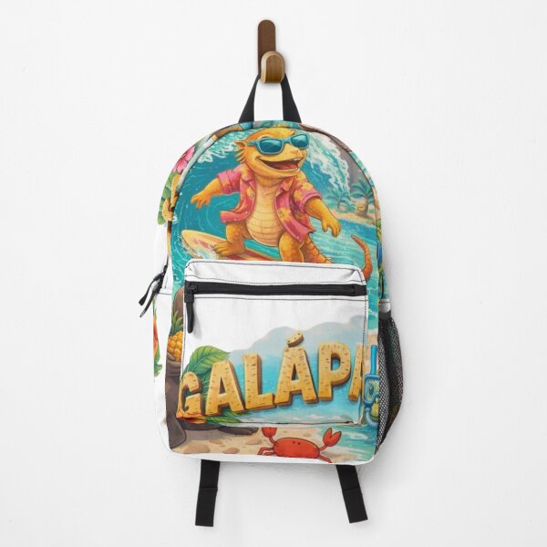 Item preview, Galapagos Islands Vacation – Tropical Wildlife Party with Surfing Iguana and Blue-Footed Booby designed and sold by Tw1nsAIArt.