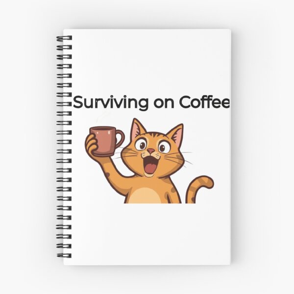 Item preview, Surviving on Coffee Cat: Funny Coffee Lover Gift designed and sold by FredyDesignHub.