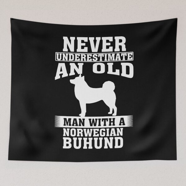 Item preview, Never Underestimate an Old Man with Norwegian Buhund designed and sold by CosmoKitsch.