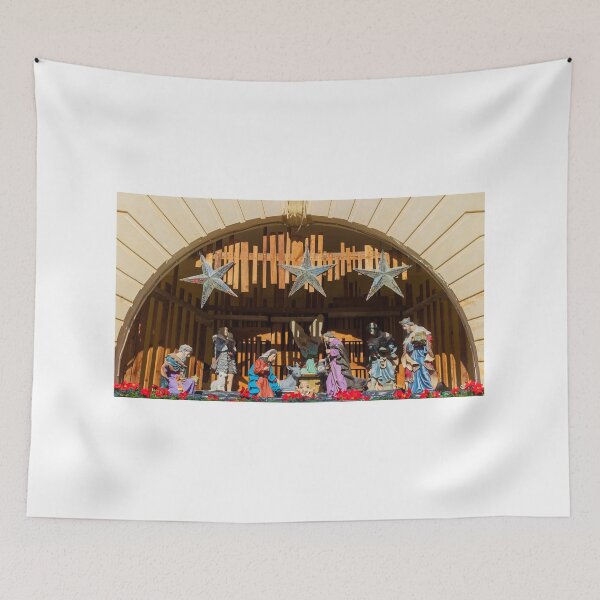 Item preview, Nativity Scene In A Wooden Stable With Stars And Figures Of Mary, Joseph, And The Nativity Baby Jesus designed and sold by Nmallia.