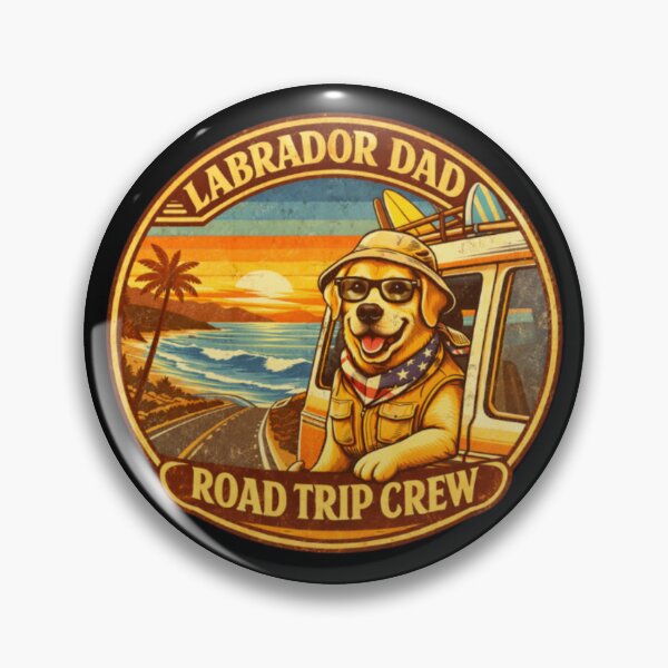 Artikelvorschau, Geschenk für Labrador-Papas Roadtrip-Team – Vintage Vanlife Surfhund Sommerabenteuer-Shirt entworfen und verkauft von PawPrintCustom.