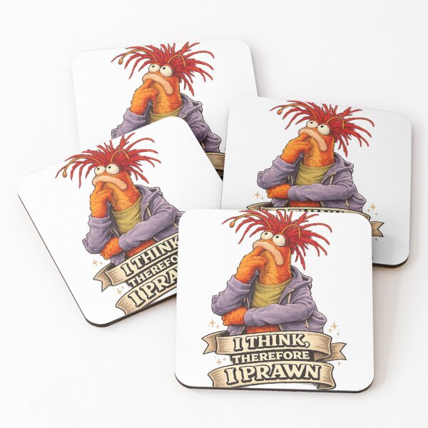 Item preview, I Think Therefore I Prawn – Funny Philosophical Shrimp Cartoon T-Shirt Design designed and sold by MAF_Merch.