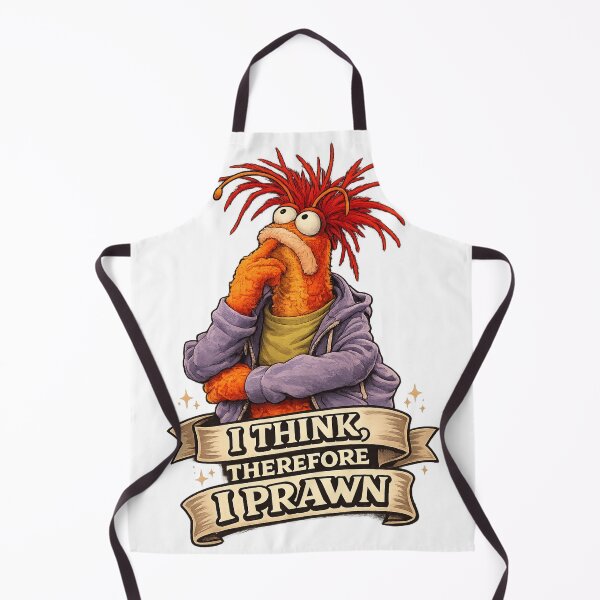 Item preview, I Think Therefore I Prawn – Funny Philosophical Shrimp Cartoon T-Shirt Design designed and sold by MAF_Merch.