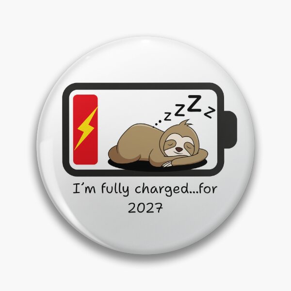 Item preview, Fully charged for 2027- Funny sloth introvert sticker designed and sold by Lynxaria.