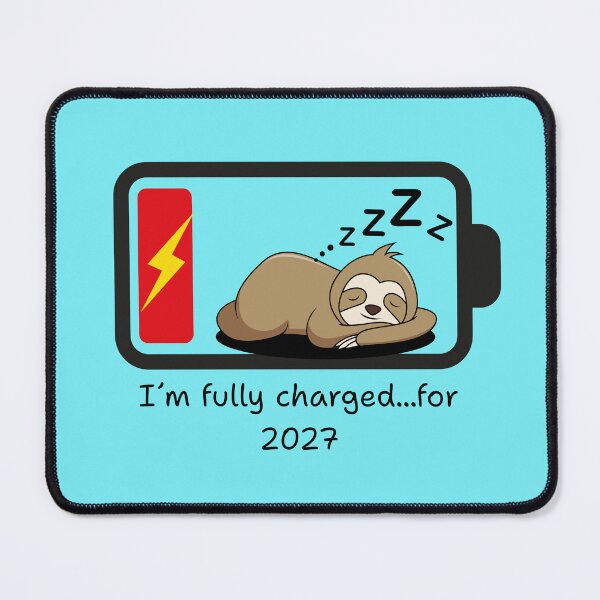 Item preview, Fully charged for 2027- Funny sloth introvert sticker designed and sold by Lynxaria.