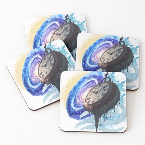 Item preview, Melting Vintage Clock in Cosmic Galaxy – Surreal Time Art designed and sold by ChenEngEng.