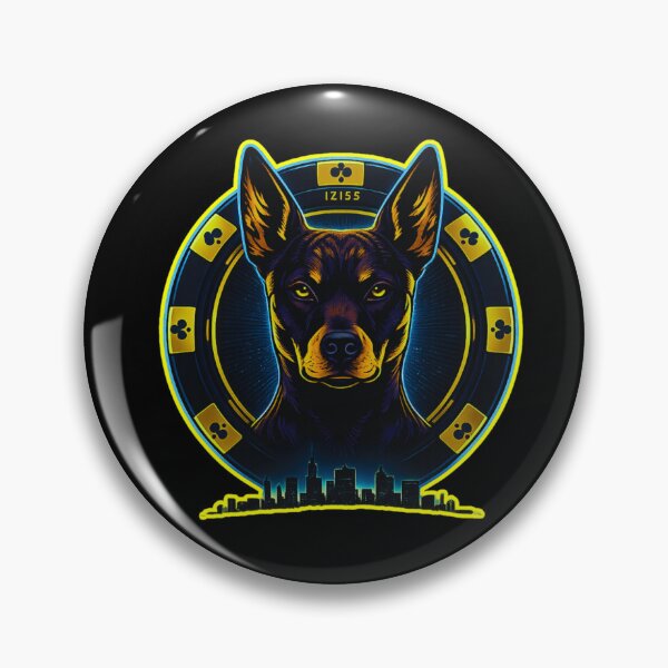 Item preview, Neon Dog Casino Emblem – Midnight Streetwear Design designed and sold by GreennieArt.
