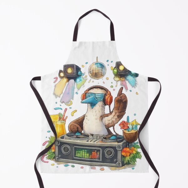 Item preview, Blue-Footed Booby DJ – Galapagos Party Night with Disco Ball and Turntables designed and sold by Tw1nsAIArt.