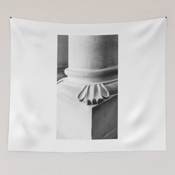 Item preview, Classical Architectural Column Base Detail in Monochrome with Ornate Draped Motif designed and sold by Nmallia.