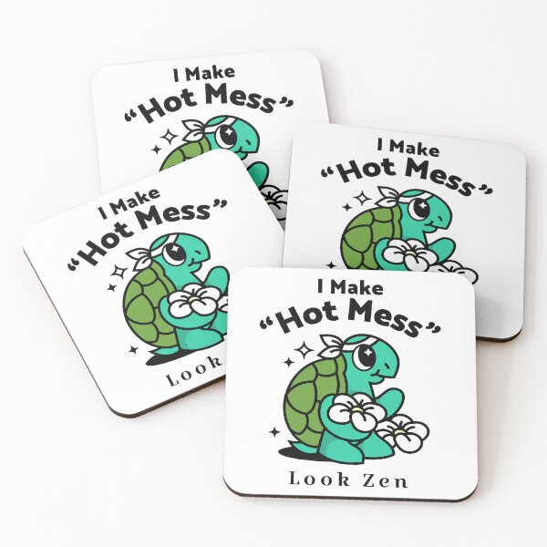Item preview, Zen Turtle Cute Aesthetic – Calm But Hot Mess Funny Turtle Design designed and sold by TickleSharkDsg.
